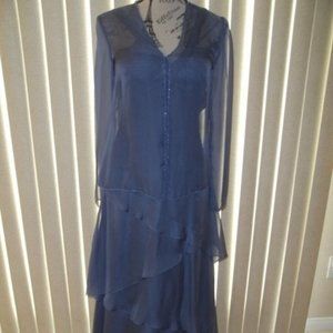 *FINAL PRICE* Periwinkle Chiffon Elegant MOB Evening Gown Size 6